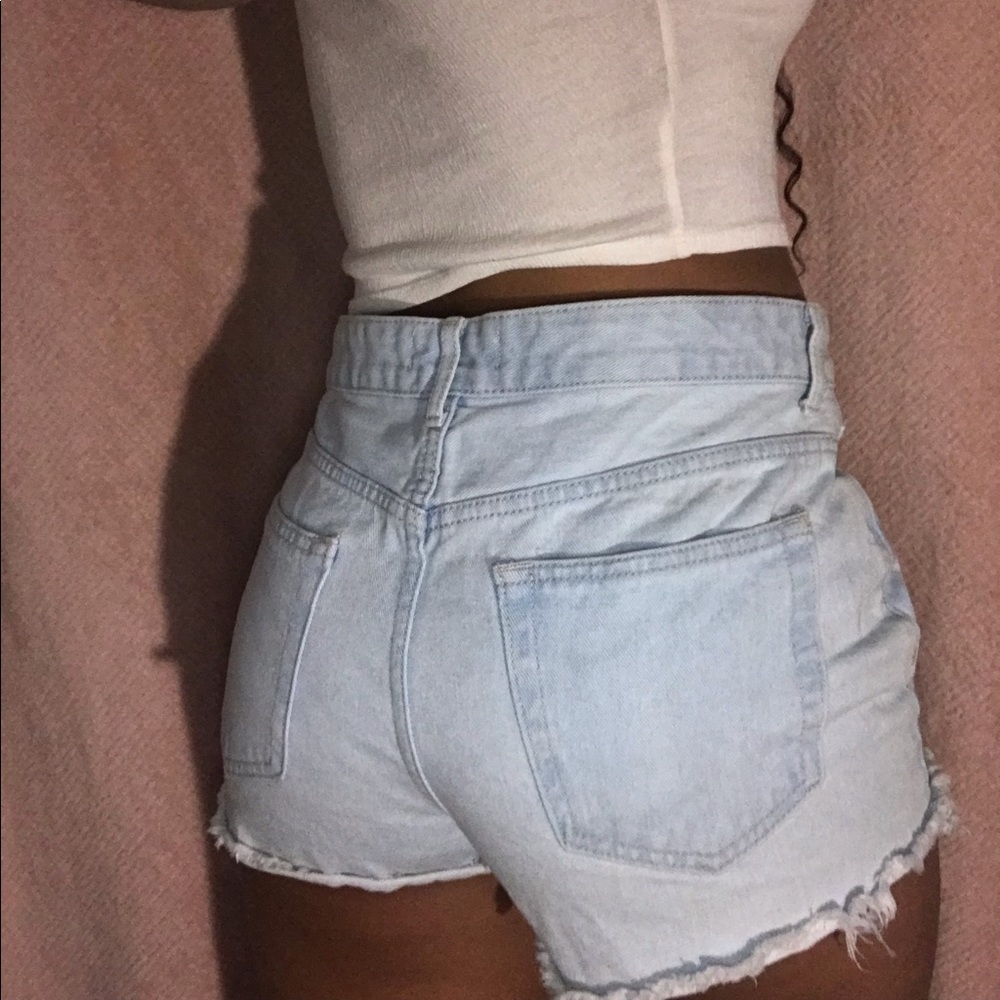 Cropped jean shorts